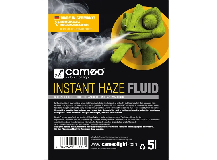 Cameo INSTANT HAZE FLUID 5L Oil Free Fluid 